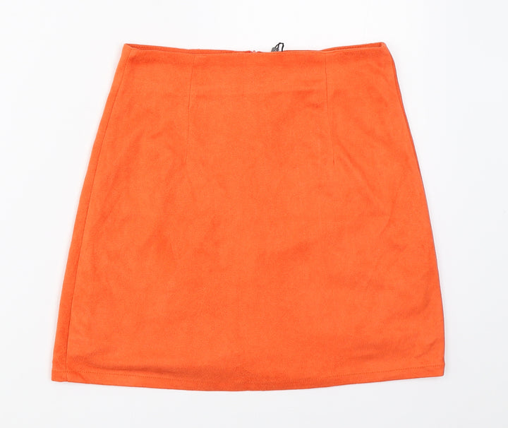 PRETTYLITTLETHING Womens Orange Mini Skirt Size 6