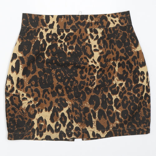 Preworn Womens Brown Animal Print  Mini Skirt Size XS  - leopard Print