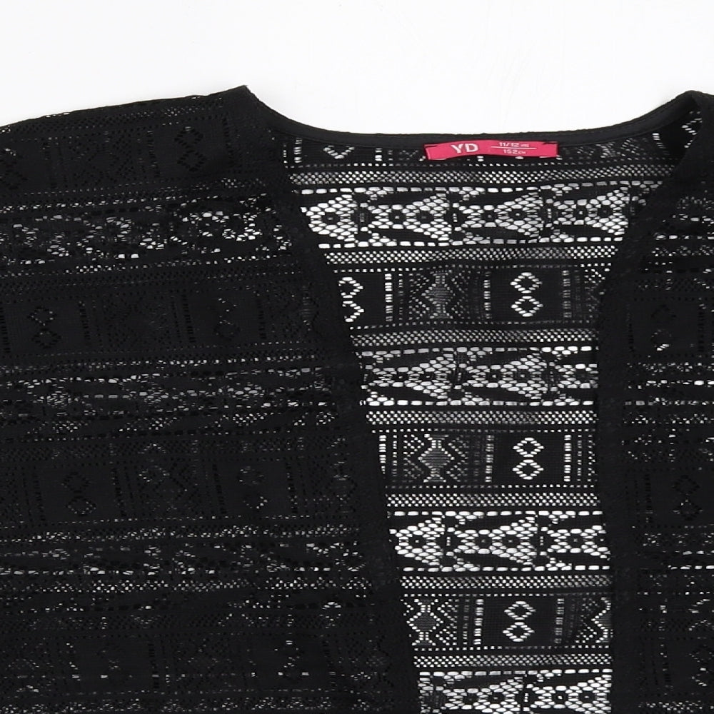 YD Girls Black   Cardigan Jumper Size 11-12 Years