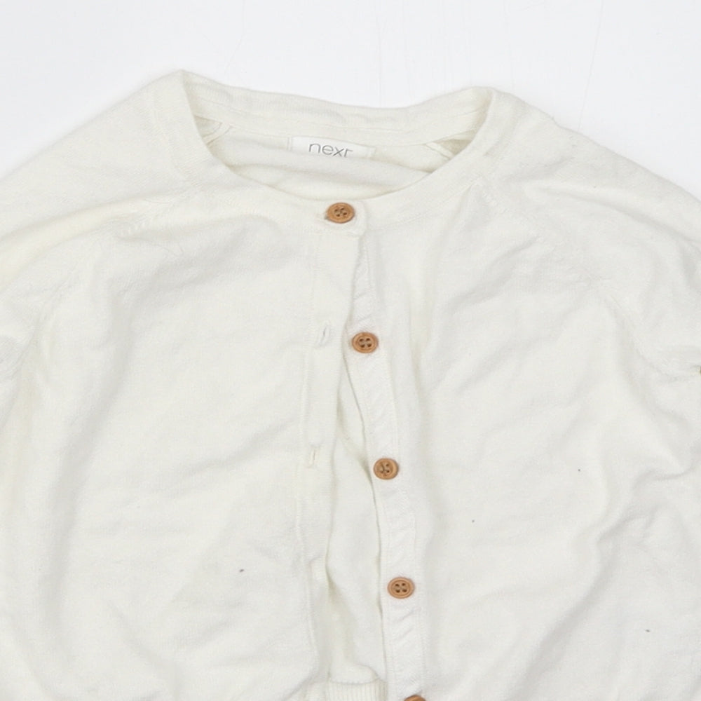 NEXT Girls White   Cardigan Jumper Size 6 Years
