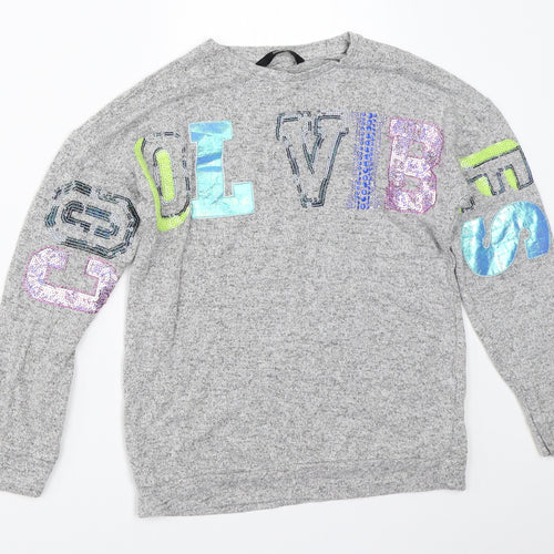 George Girls Grey   Pullover Sweatshirt Size 8-9 Years