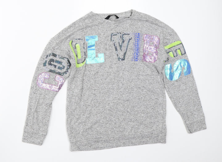 George Girls Grey Pullover Sweatshirt Size 8-9 Years