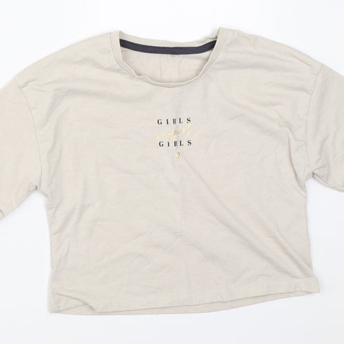 George Girls Beige   Basic T-Shirt Size 7-8 Years