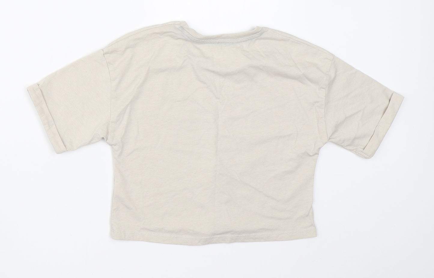 George Girls Beige   Basic T-Shirt Size 7-8 Years