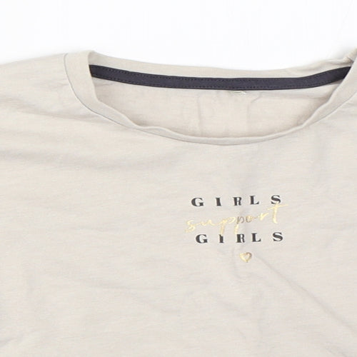 George Girls Beige   Basic T-Shirt Size 7-8 Years
