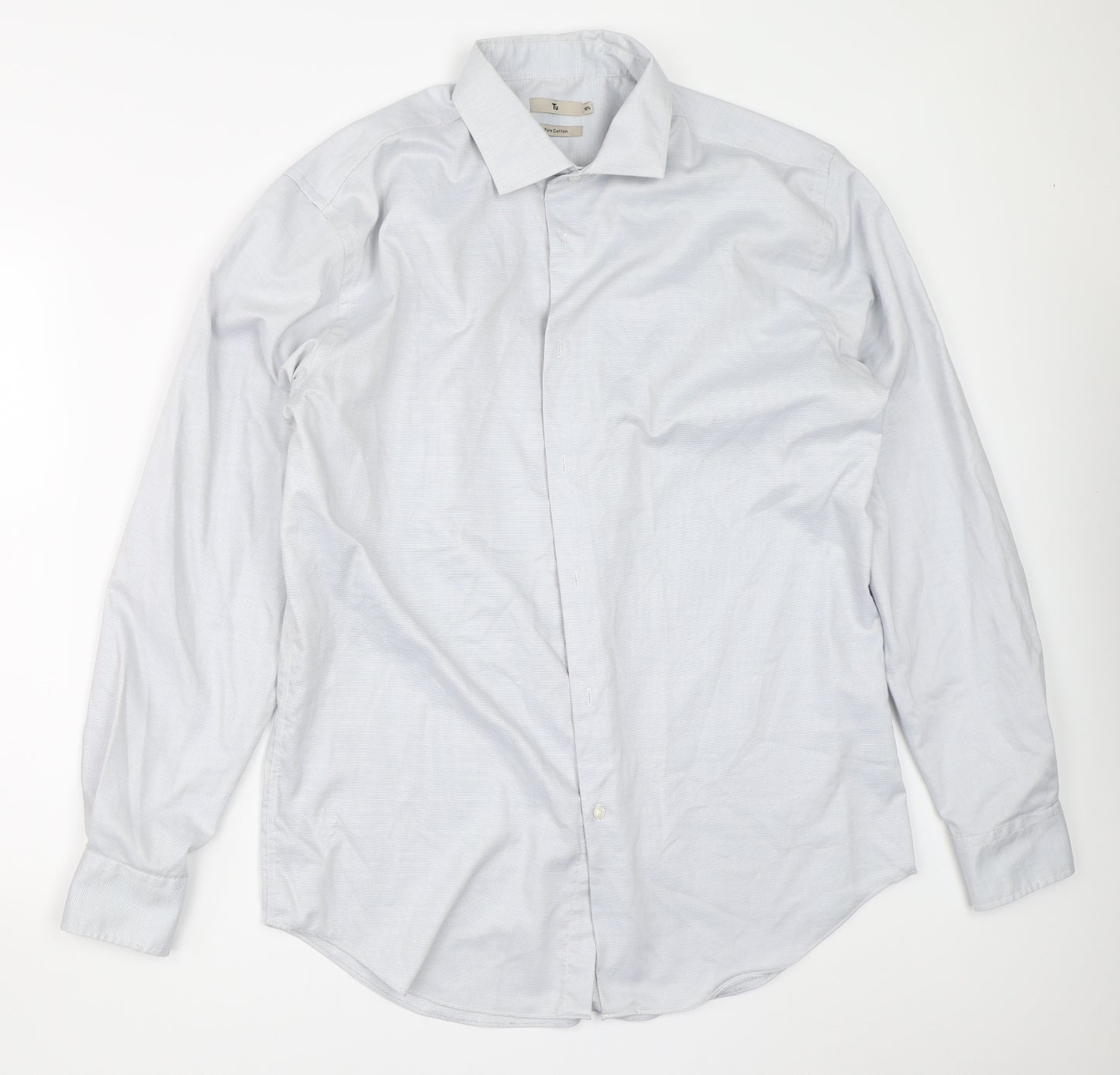 TU Mens Blue    Dress Shirt Size 16.5