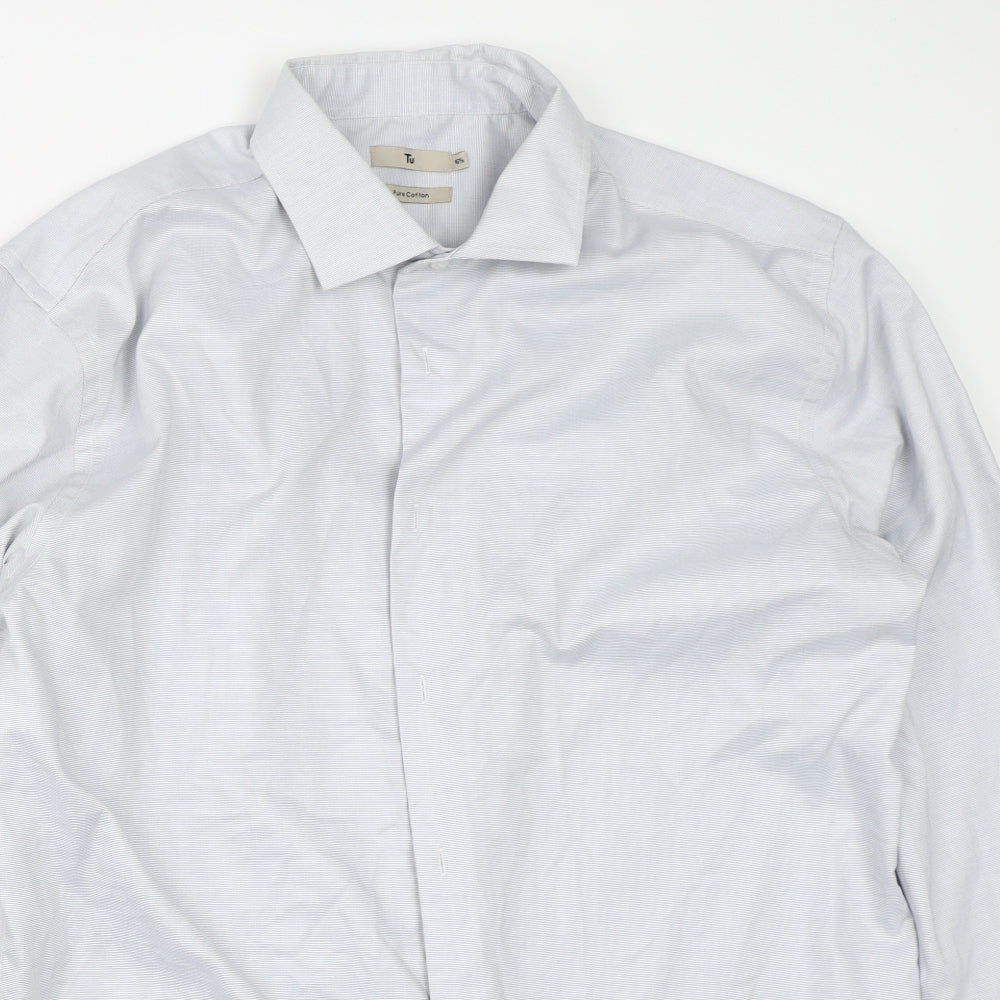 TU Mens Blue    Dress Shirt Size 16.5