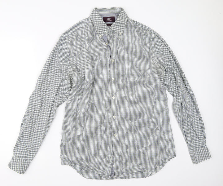 Marks and Spencer Mens Green Check   Button-Up Size 16
