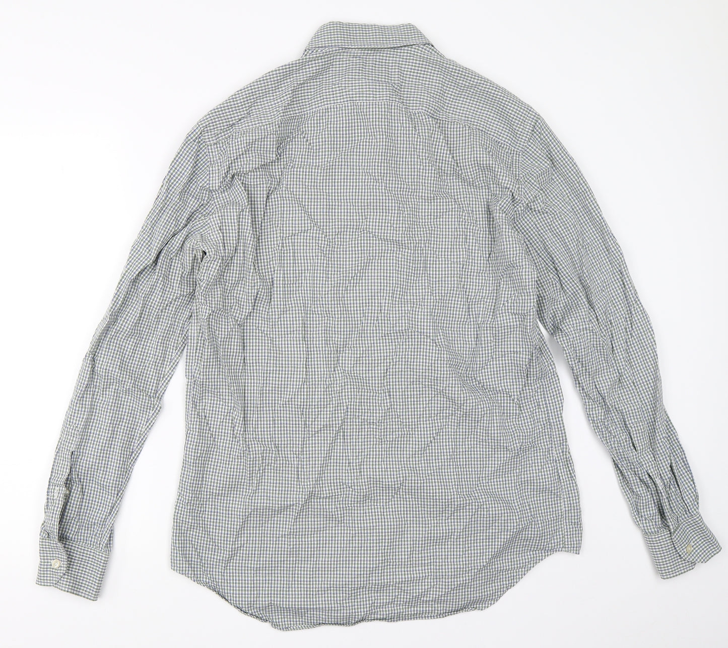 Marks and Spencer Mens Green Check   Button-Up Size 16