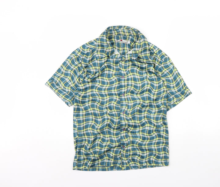 Diffusion Boys Green Geometric  Basic Button-Up Size L