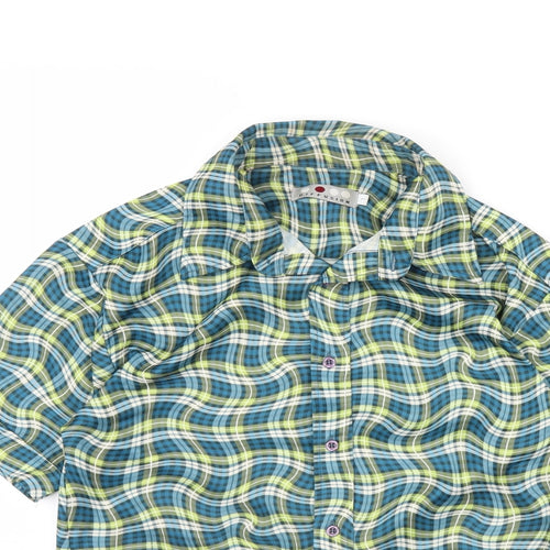Diffusion Boys Green Geometric  Basic Button-Up Size L