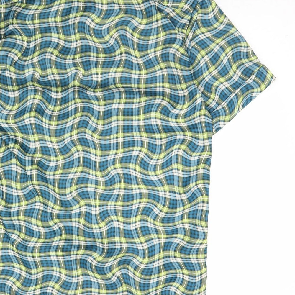 Diffusion Boys Green Geometric  Basic Button-Up Size L