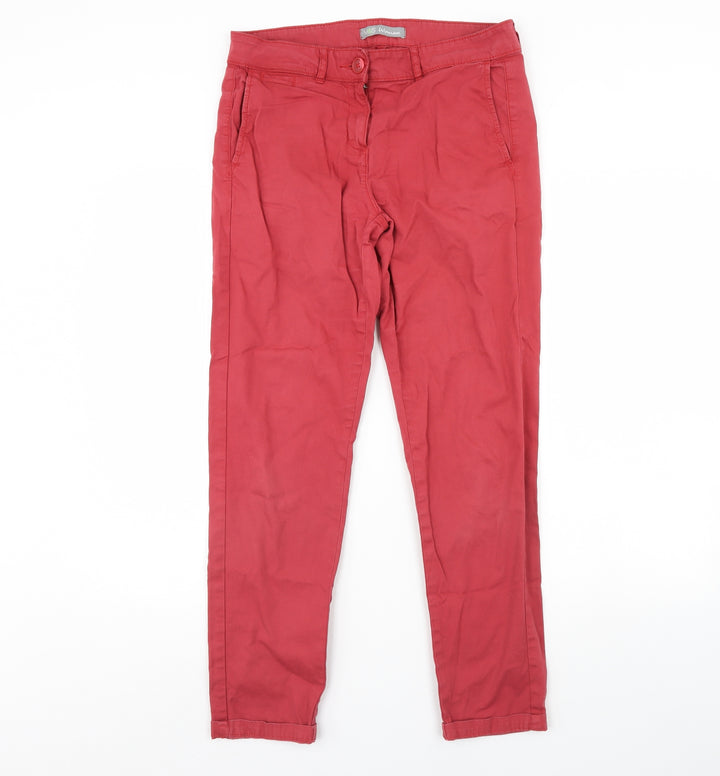 m&s Womens Red Skinny Jeans Size 10 L30 in