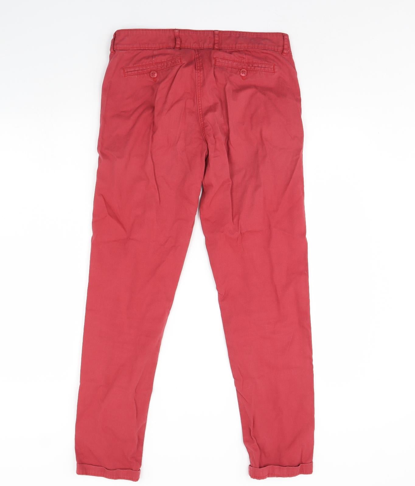 m&s Womens Red   Skinny Jeans Size 10 L30 in