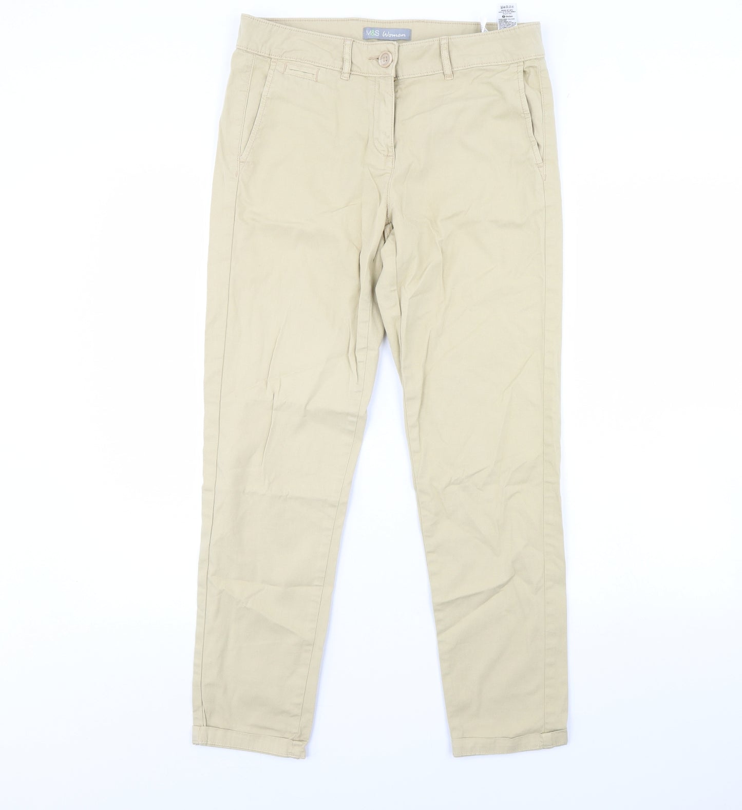 m&s Womens Beige   Trousers  Size 10 L30 in