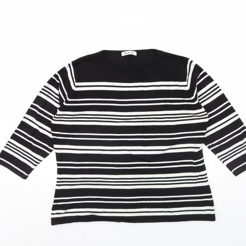 Berketex Womens Black Striped  Pullover Jumper Size 18