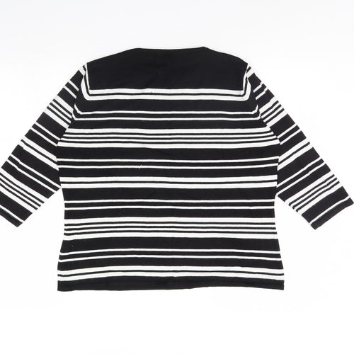 Berketex Womens Black Striped  Pullover Jumper Size 18