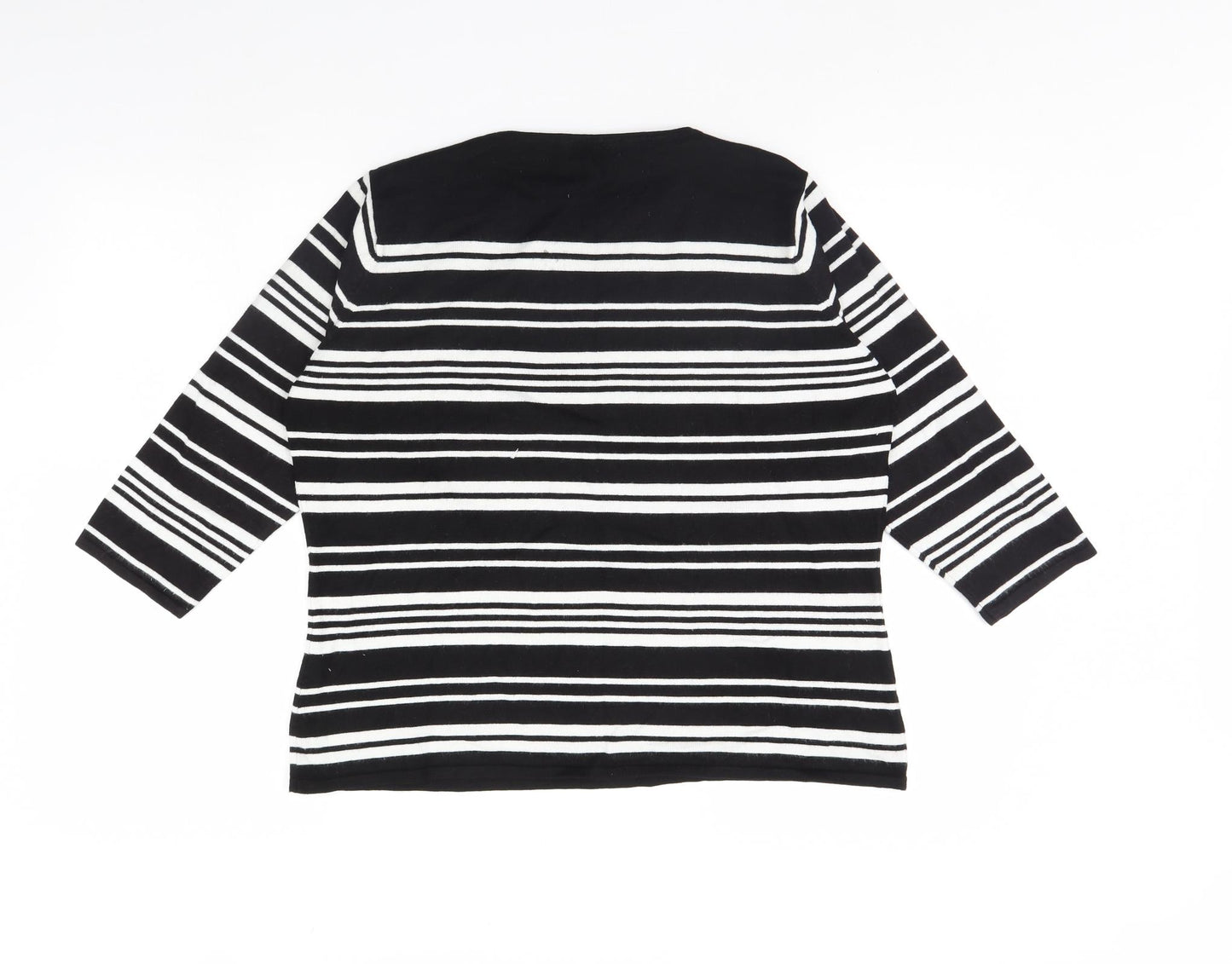 Berketex Womens Black Striped  Pullover Jumper Size 18