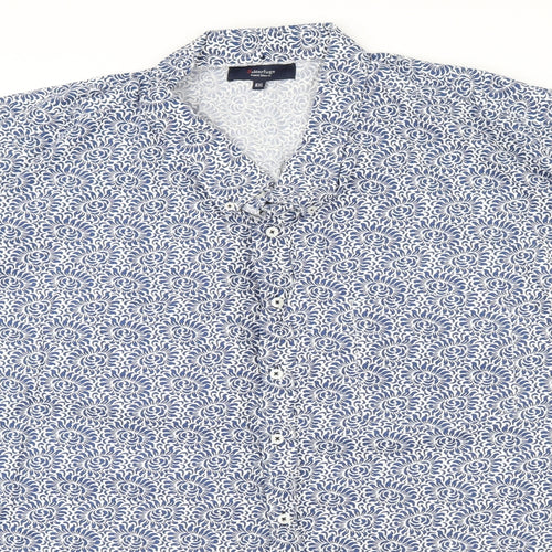 Subterfudge Mens Blue Fair Isle   Dress Shirt Size XL  - Size 8XL