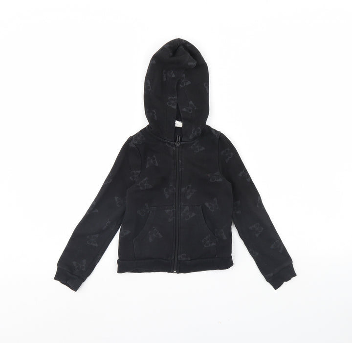 H&M Girls Black Animal Print Jacket Size 4 Years
