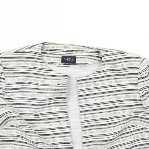 m&s Womens Ivory Striped  Jacket  Size 10