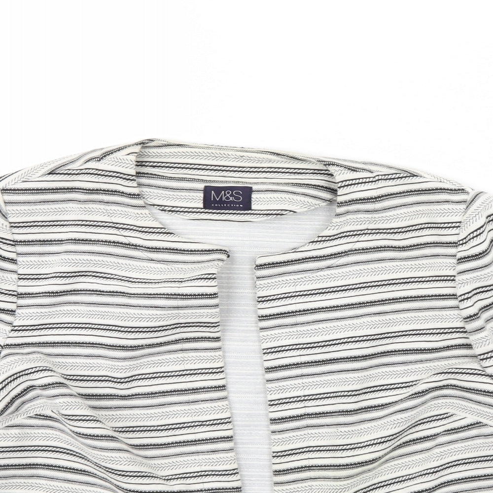 m&s Womens Ivory Striped  Jacket  Size 10