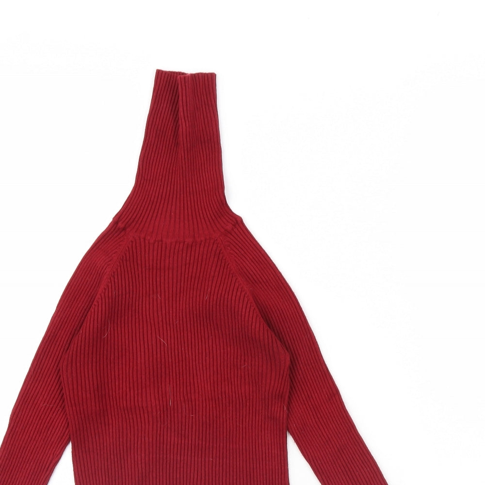 Zara Womens Red   Pullover Jumper Size S