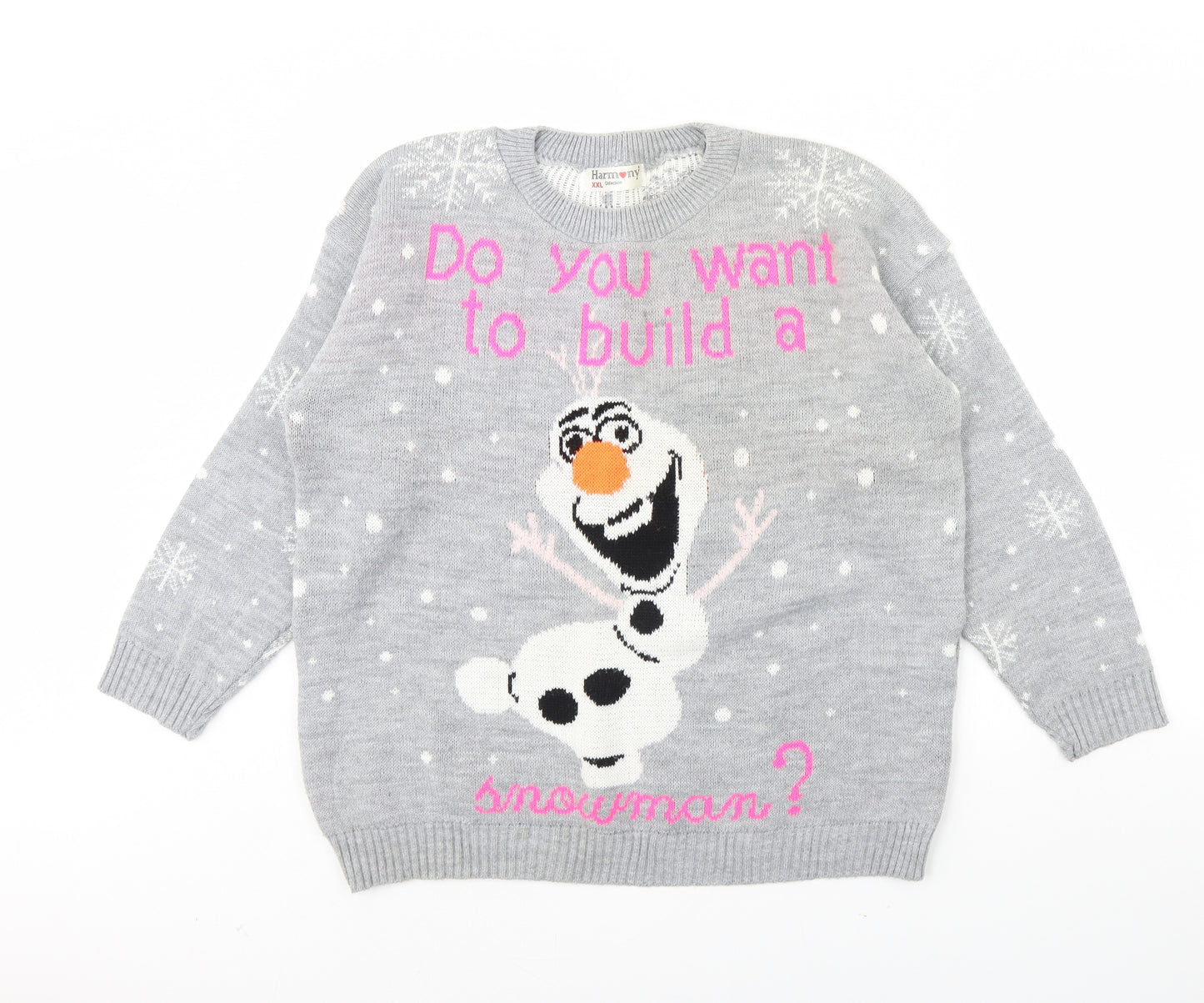 Harmony Womens Grey   Pullover Jumper Size 2XL  - Disney Frozen