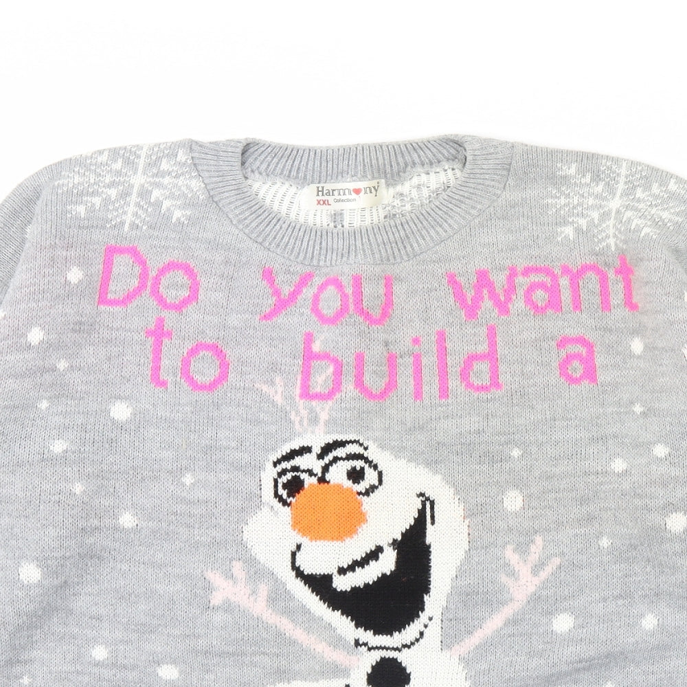 Harmony Womens Grey   Pullover Jumper Size 2XL  - Disney Frozen