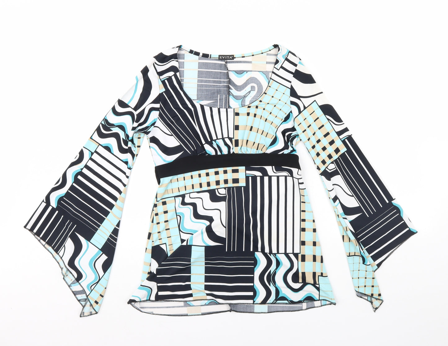 Evita Womens Multicoloured Geometric  Basic Blouse Size 10