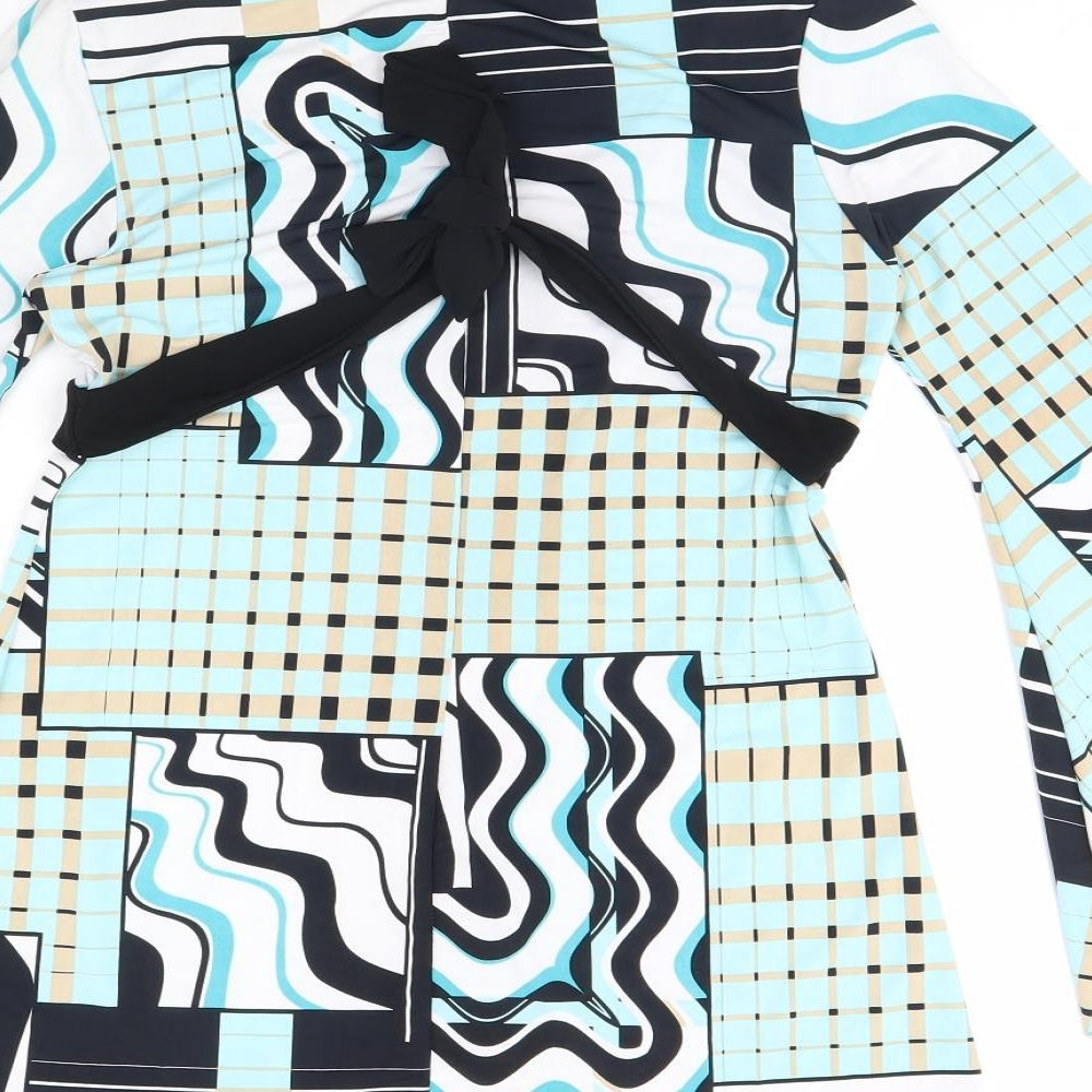 Evita Womens Multicoloured Geometric  Basic Blouse Size 10