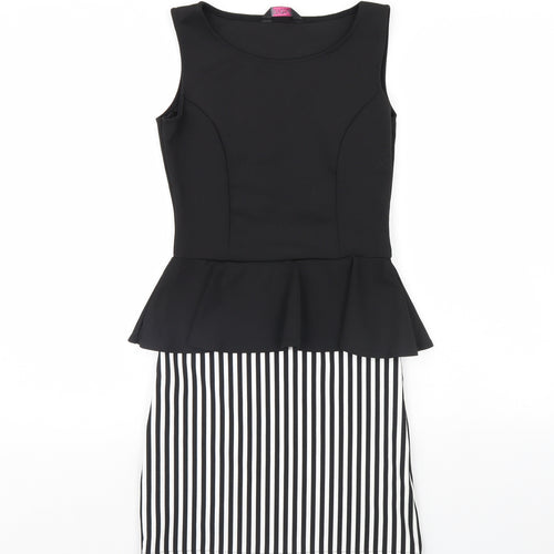 Evita Womens Black Striped  Bodycon  Size 10