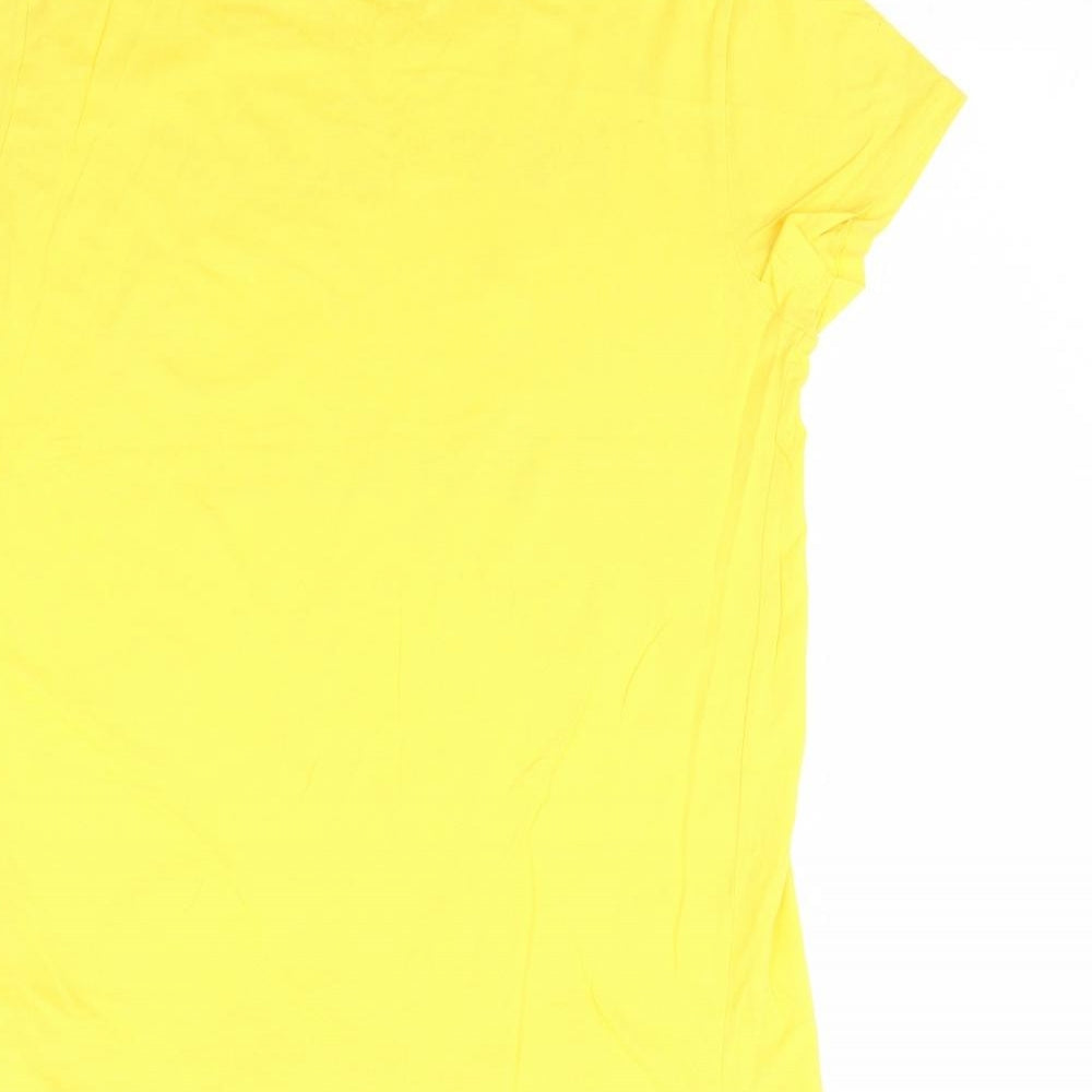 FB sister Womens Yellow   Basic T-Shirt Size L  - eat sleep repeat