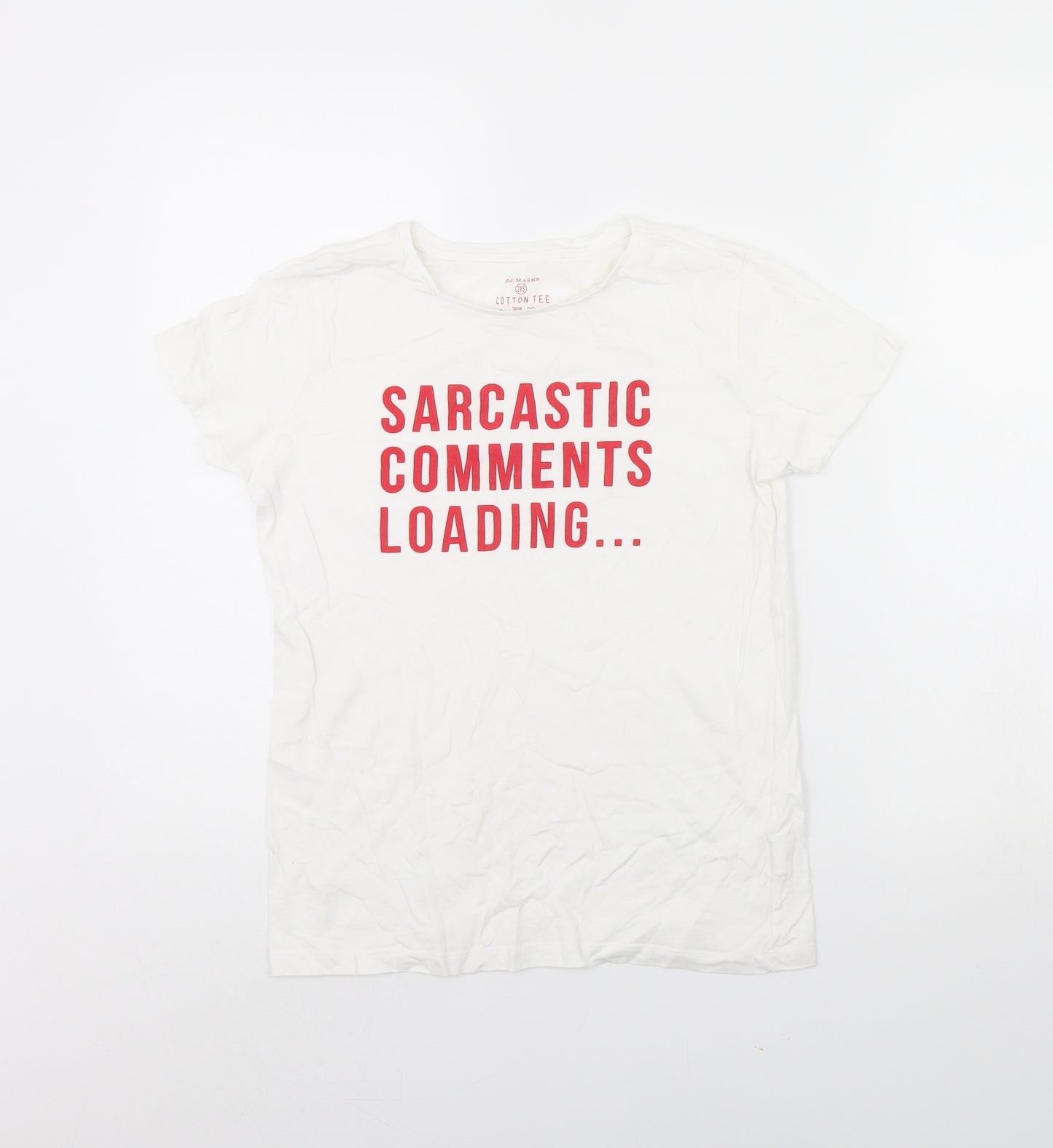 Primark Womens White   Basic T-Shirt Size 2XS  - sarcasm