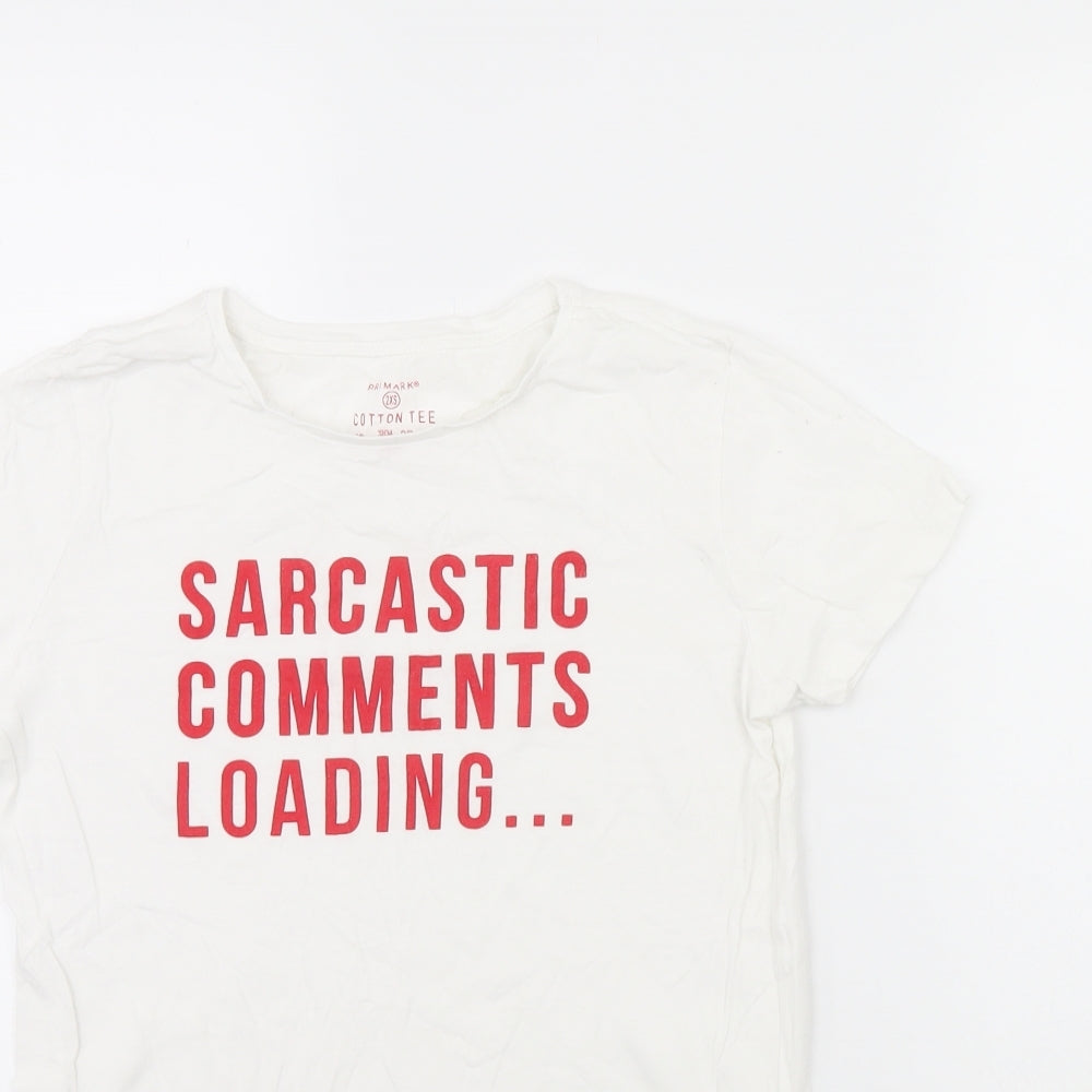 Primark Womens White   Basic T-Shirt Size 2XS  - sarcasm