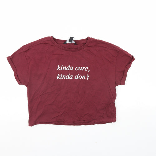 New Look Girls Purple   Cropped T-Shirt Size 12 Years  - kinda care kinda dont