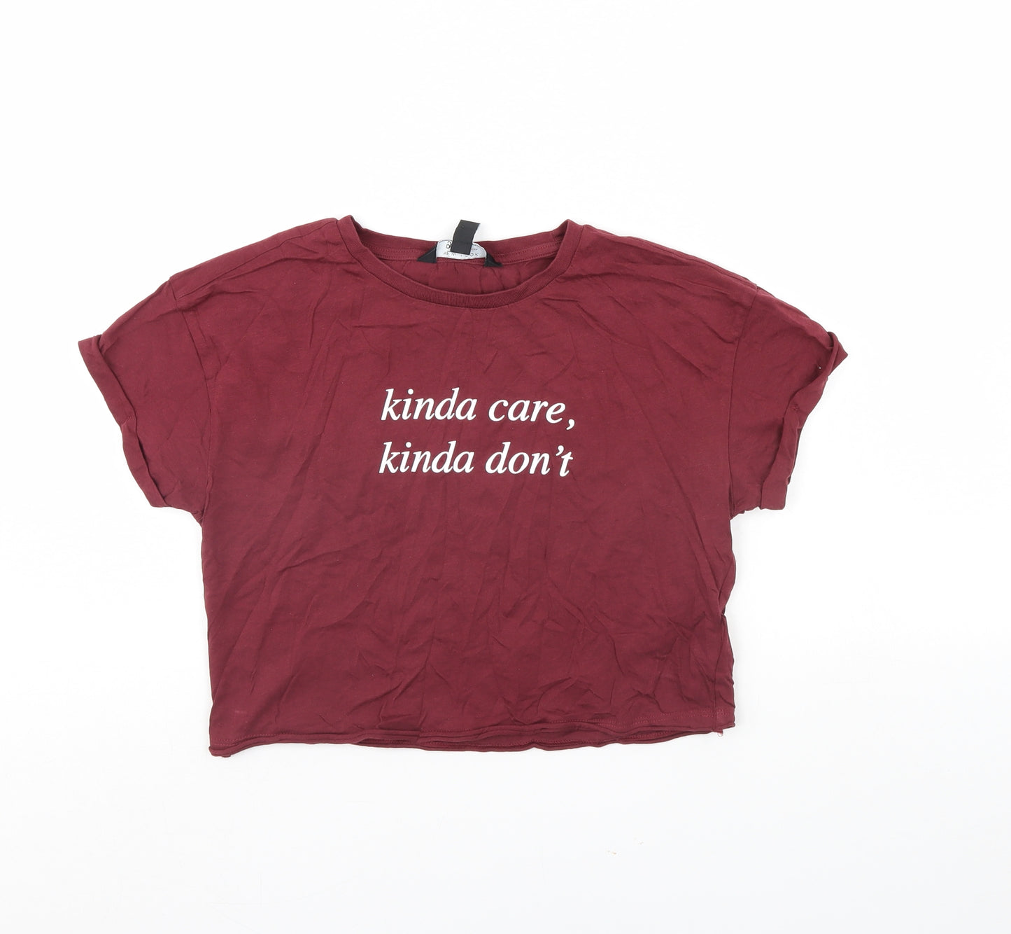 New Look Girls Purple   Cropped T-Shirt Size 12 Years  - kinda care kinda dont