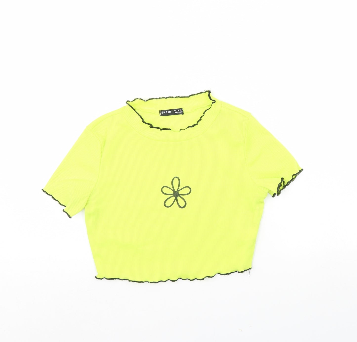 Shein  Womens Green   Cropped T-Shirt Size XS  - Flower