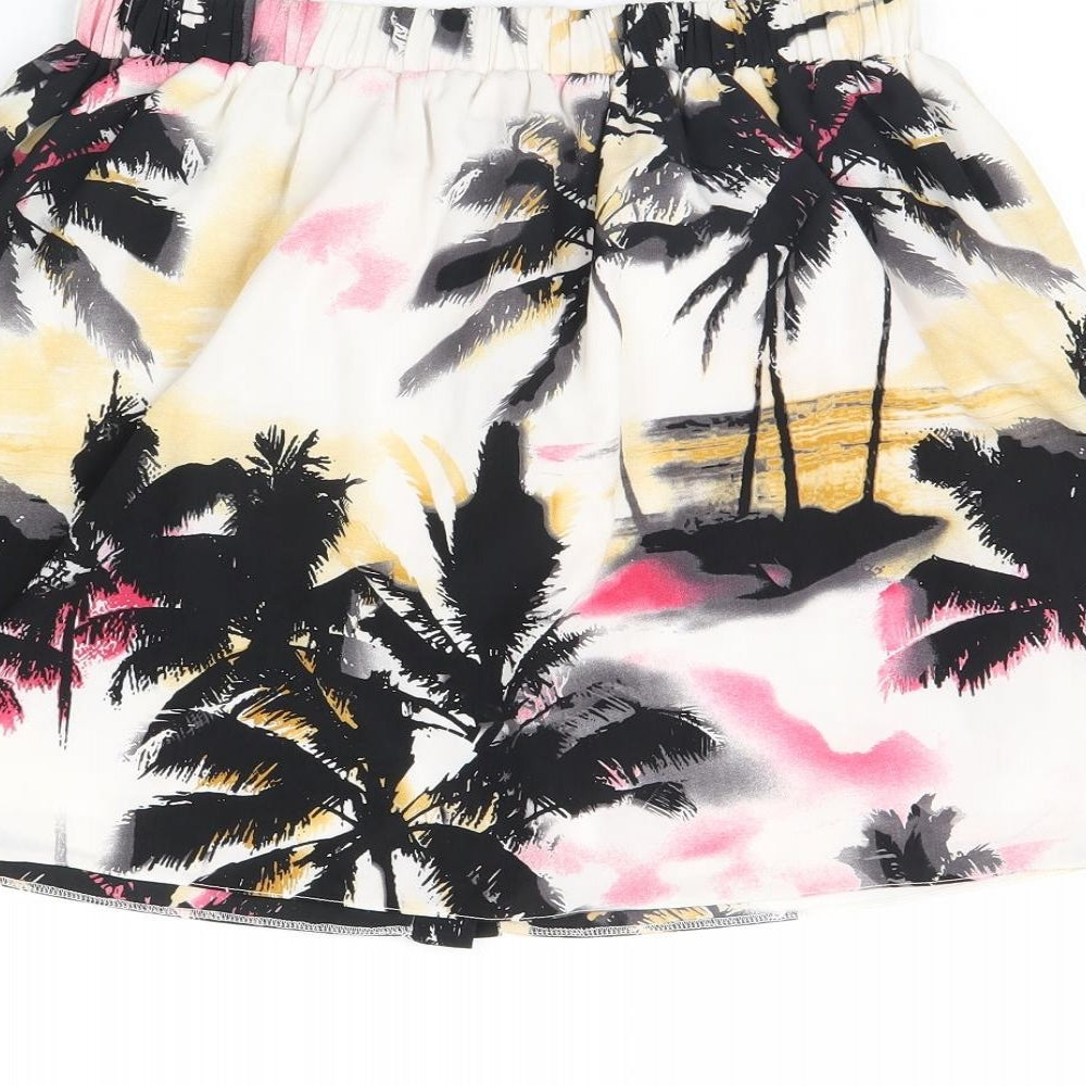 River Island Womens White Floral  Mini Skirt Size 12