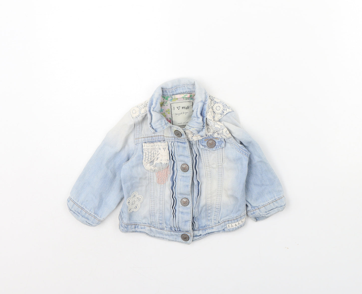 NEXT Girls Blue  Denim Jacket  Size 6-9 Months