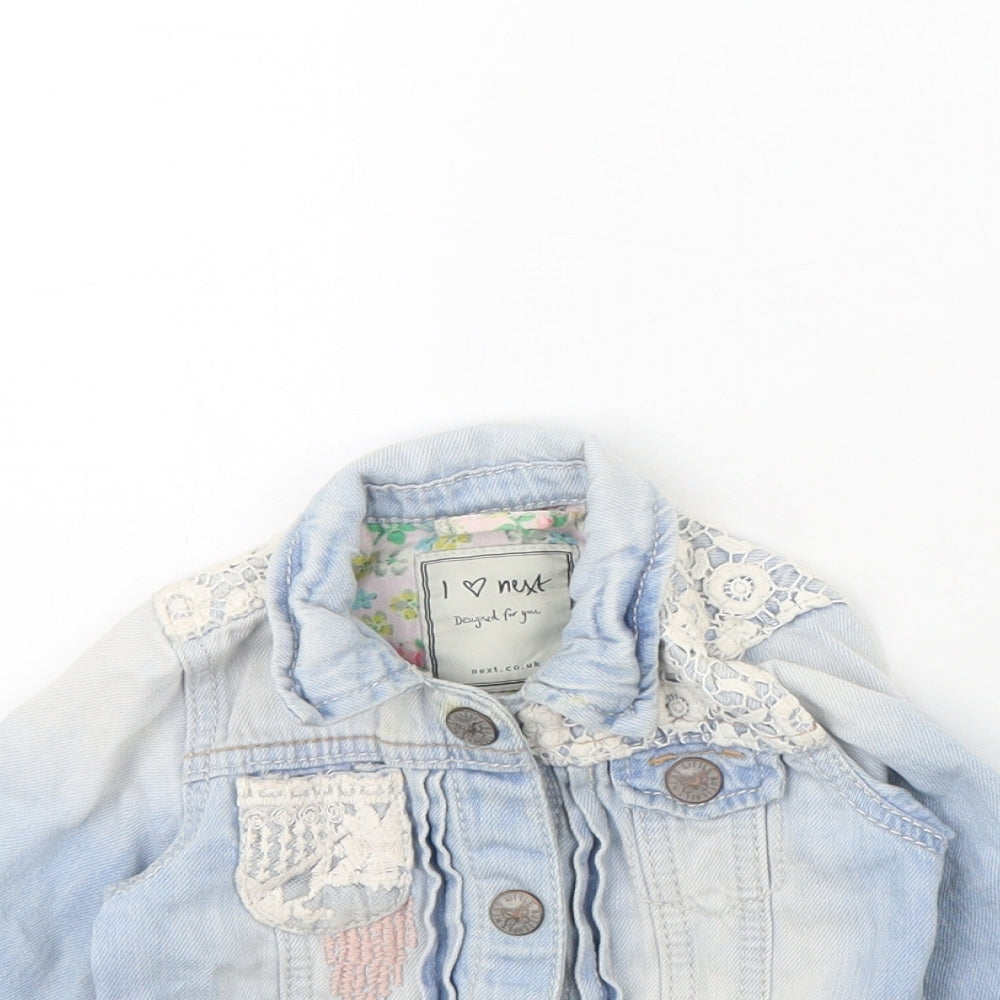 NEXT Girls Blue  Denim Jacket  Size 6-9 Months