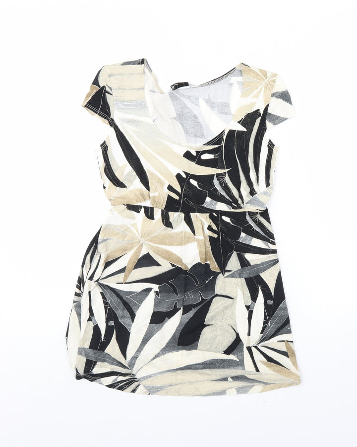 BHS Womens Black Floral Basic Blouse Size 10