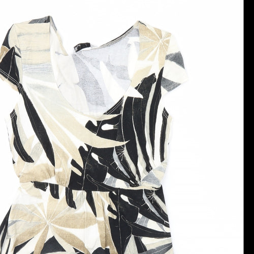 BHS Womens Black Floral  Basic Blouse Size 10