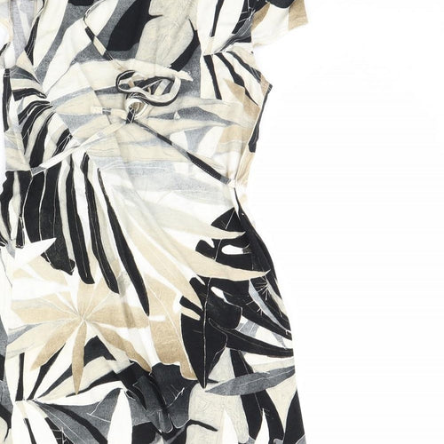 BHS Womens Black Floral  Basic Blouse Size 10