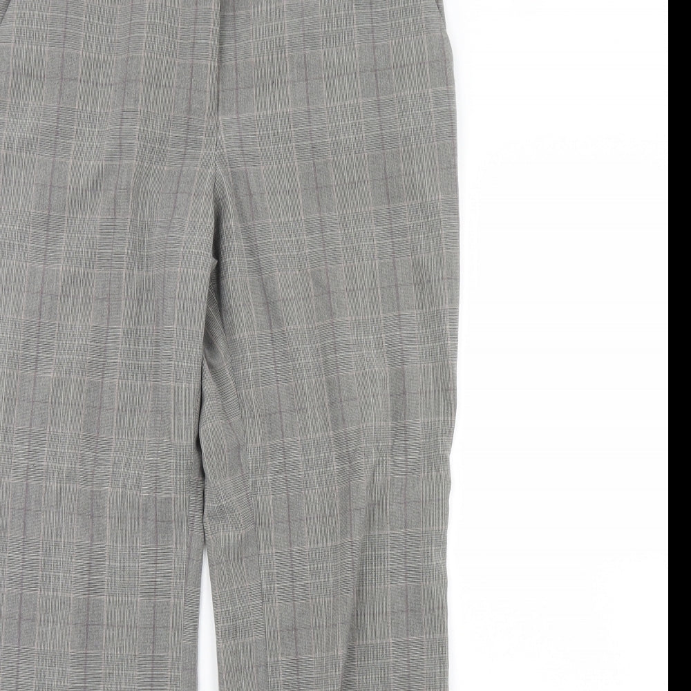 NEXT Womens Grey Check  Trousers  Size 14 L32 in