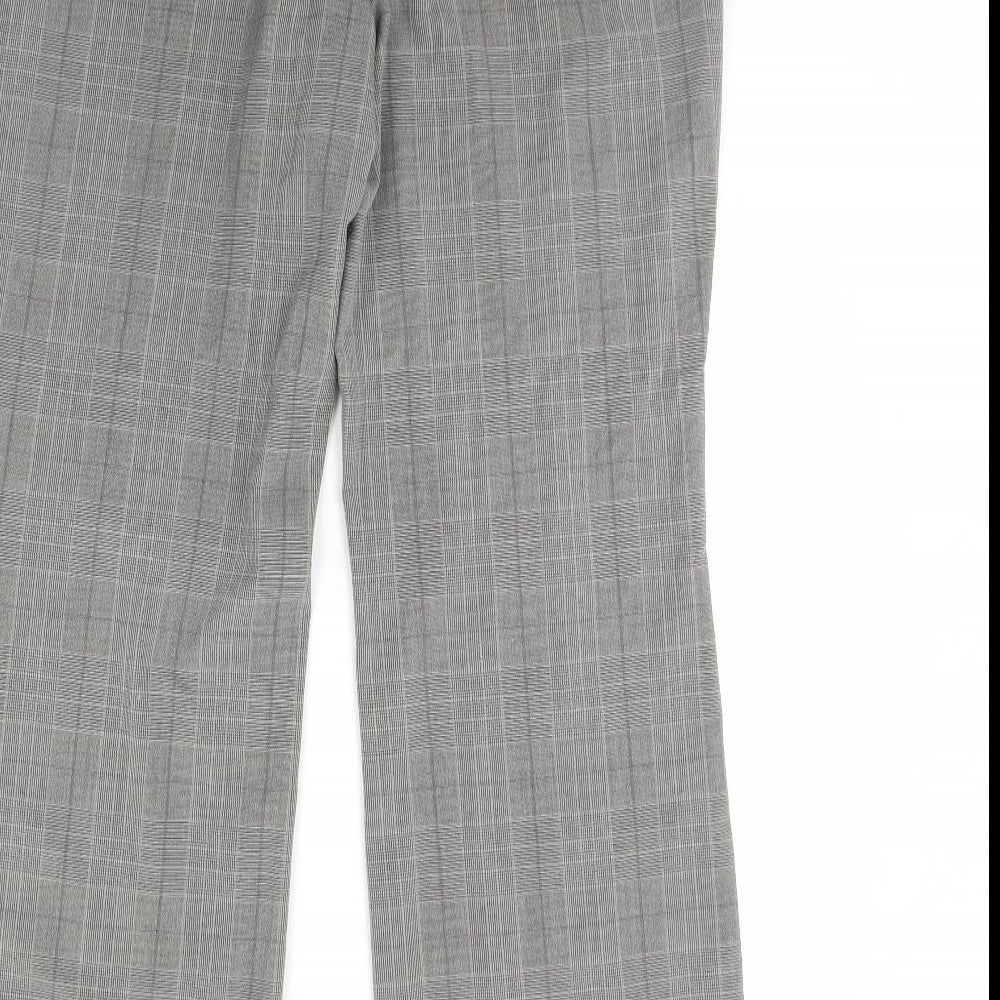 NEXT Womens Grey Check  Trousers  Size 14 L32 in