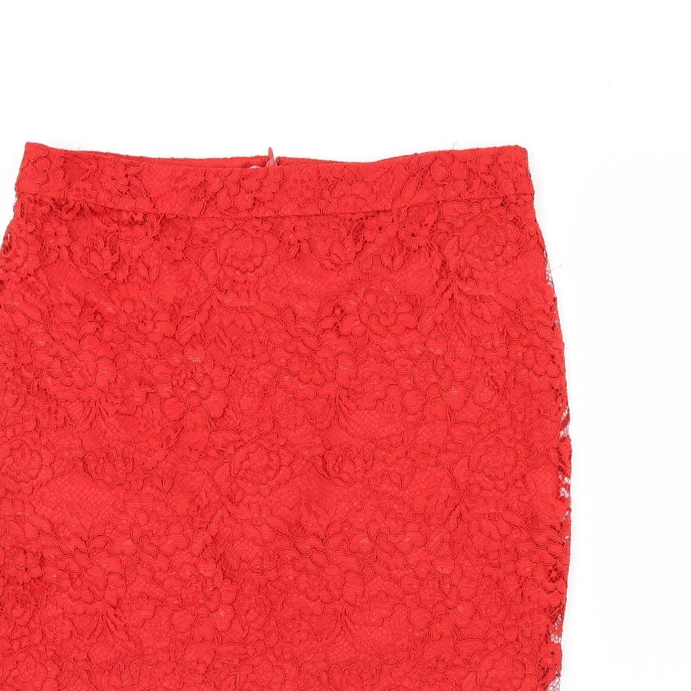 M&S Womens Red   Mini Skirt Size 16