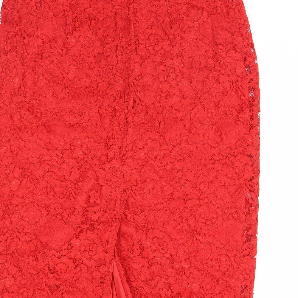 M&S Womens Red   Mini Skirt Size 16