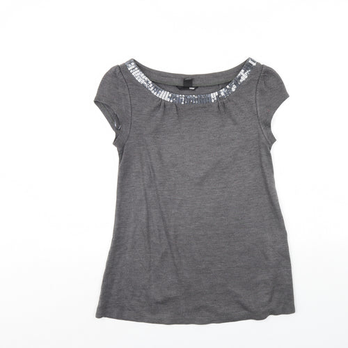H&M Womens Grey   Basic Blouse Size M