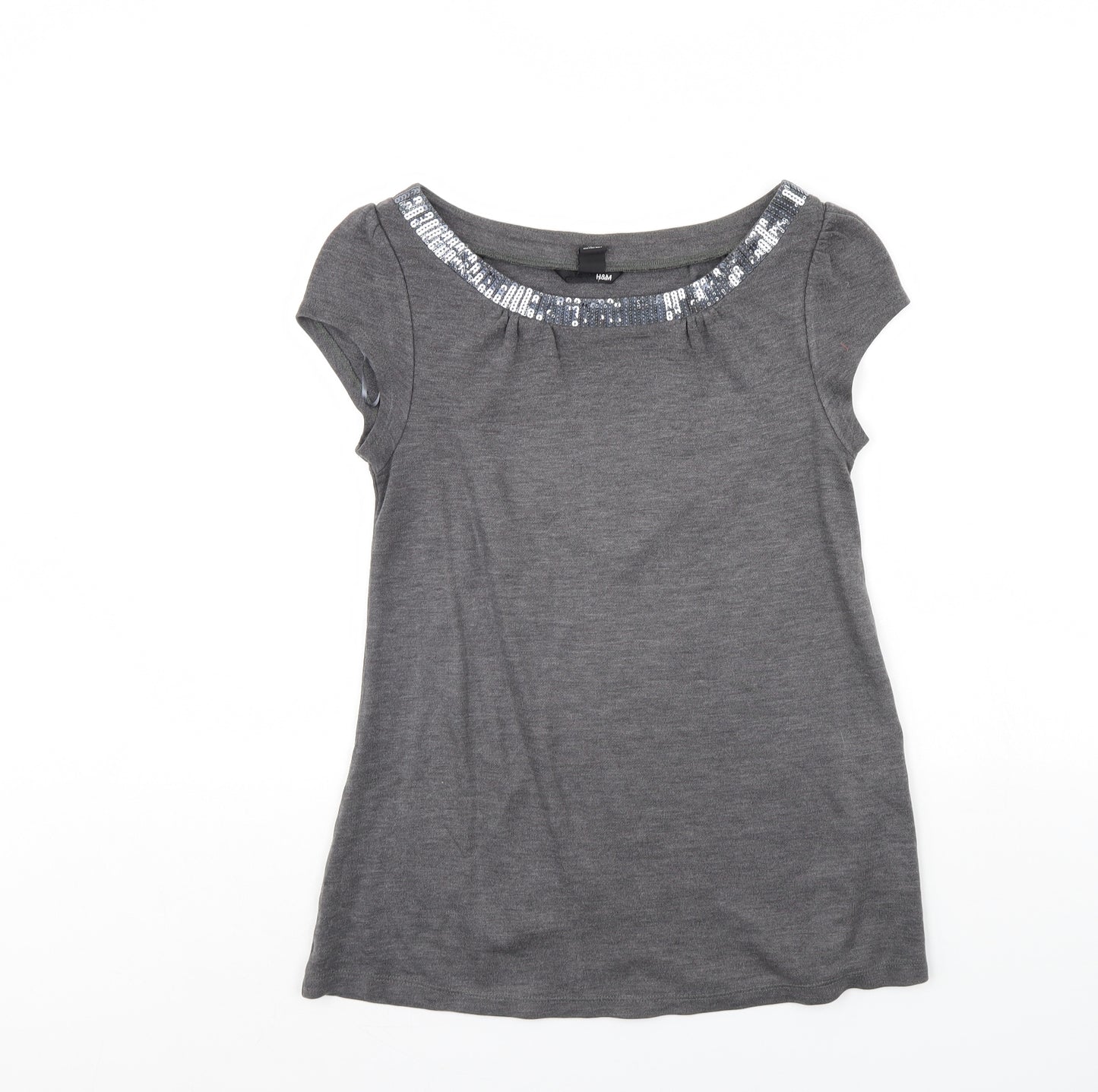H&M Womens Grey   Basic Blouse Size M